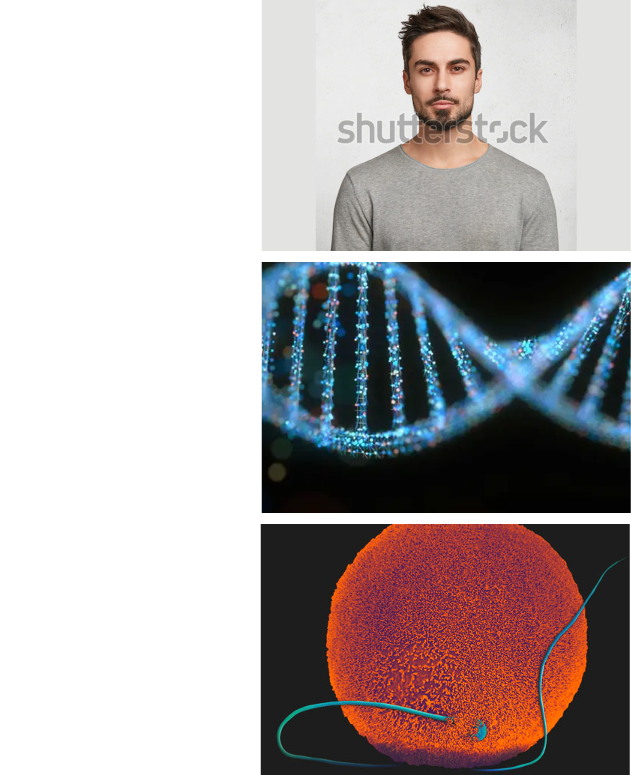 a picture of a man and a woman with a dna